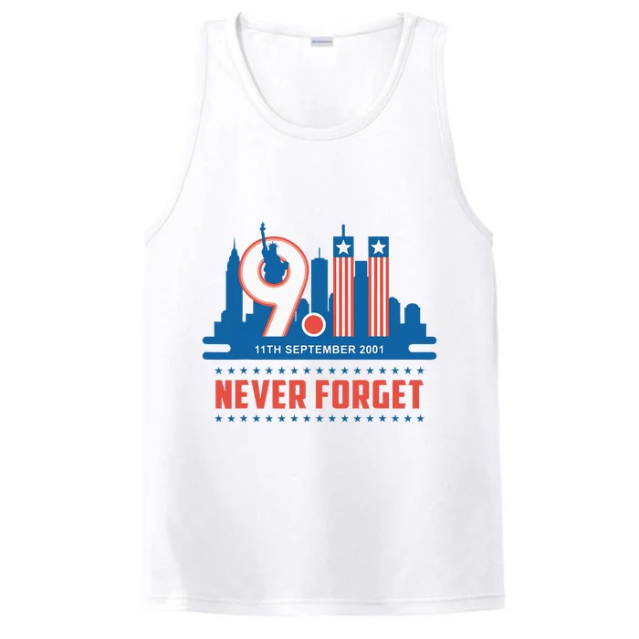 Never Forget September 11 2001 Memorial Day American Flag Performance Tank