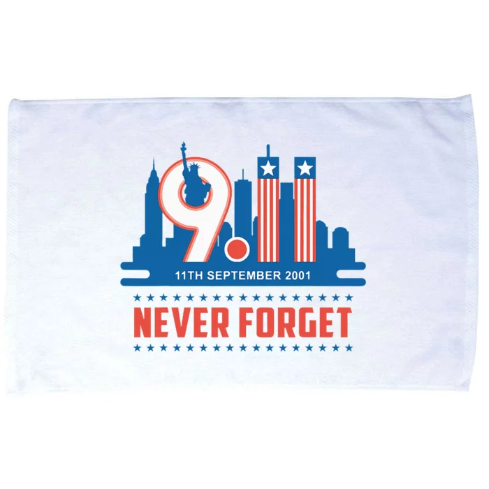 Never Forget September 11 2001 Memorial Day American Flag Microfiber Hand Towel