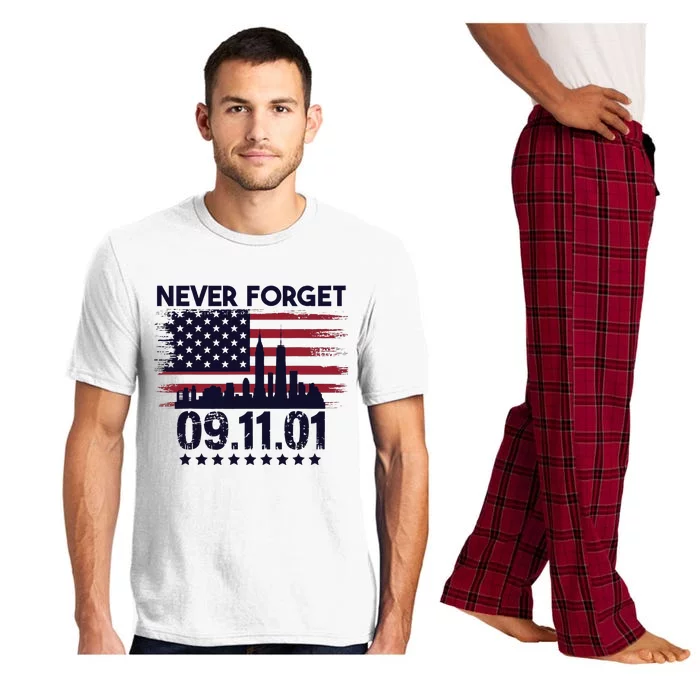 Never Forget September 11 2001 American Flag Pajama Set