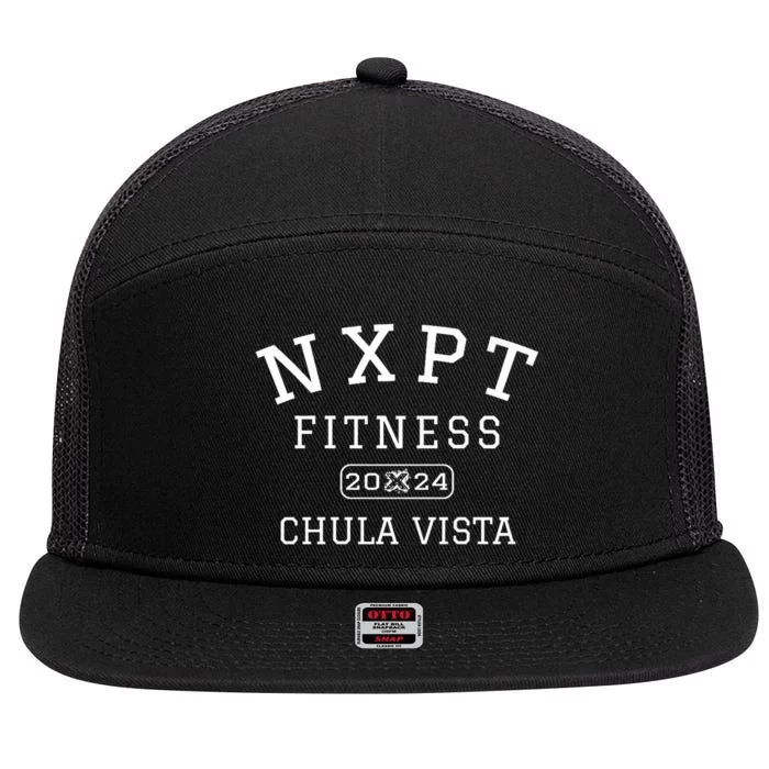 Nxpt Fitness Studio 2024 Retro College Style Chula Vista Ca 7 Panel Mesh Trucker Snapback Hat