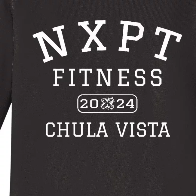 Nxpt Fitness Studio 2024 Retro College Style Chula Vista Ca Baby Long Sleeve Bodysuit