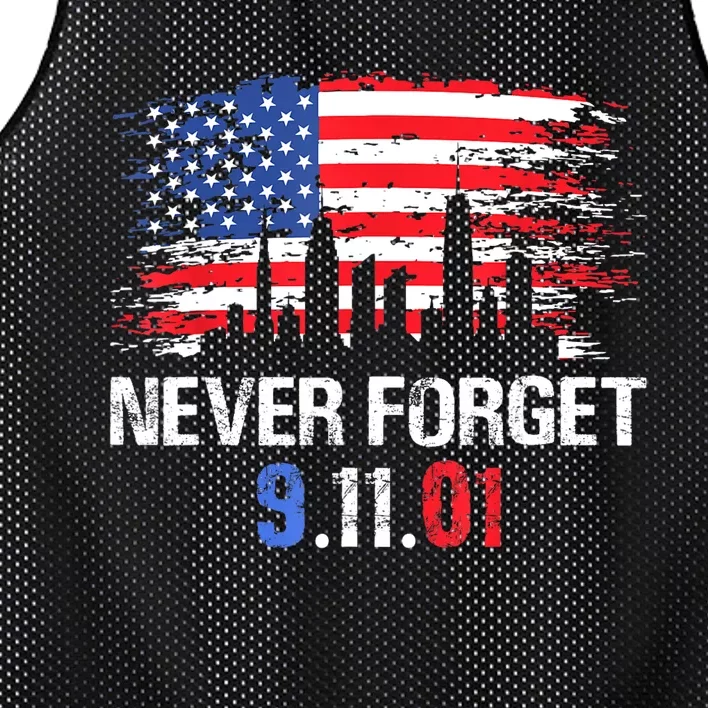 Never Forget September 11 2001 Memorial Day American Flag Mesh Reversible Basketball Jersey Tank