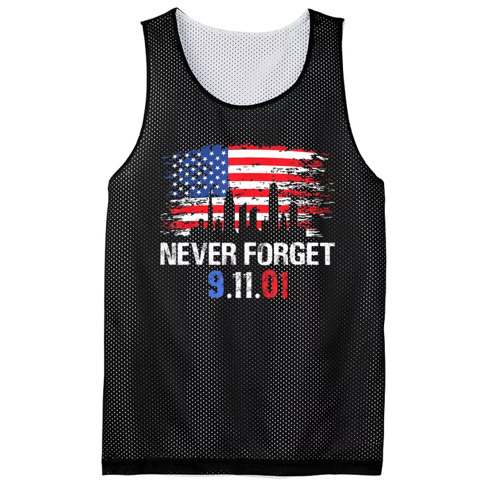 Never Forget September 11 2001 Memorial Day American Flag Mesh Reversible Basketball Jersey Tank