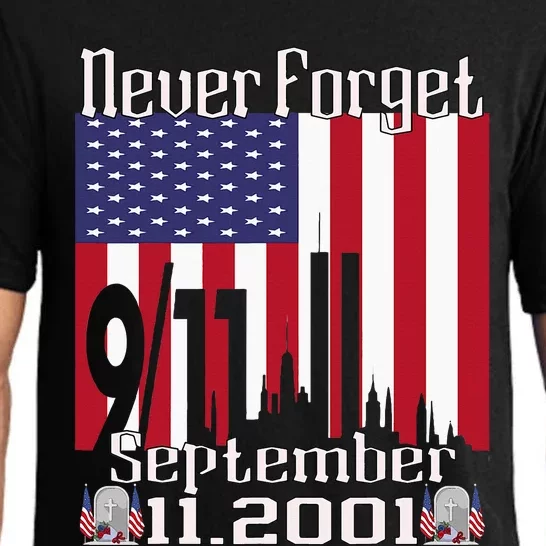 Never Forget September 11 2001 American Flag Pajama Set