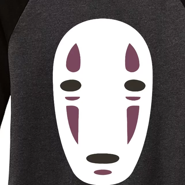 No Face Spirited Away Women's Tri-Blend 3/4-Sleeve Raglan Shirt