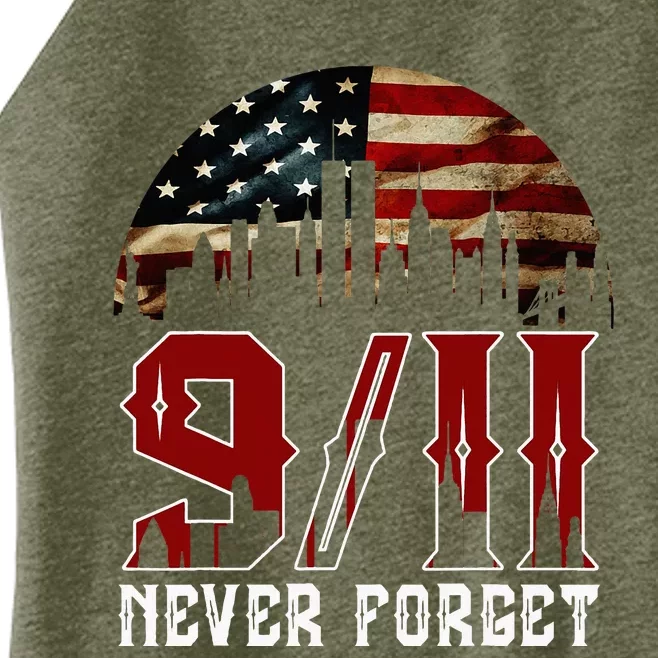 Never Forget September 11 2001 Memorial Day Women’s Perfect Tri Rocker Tank