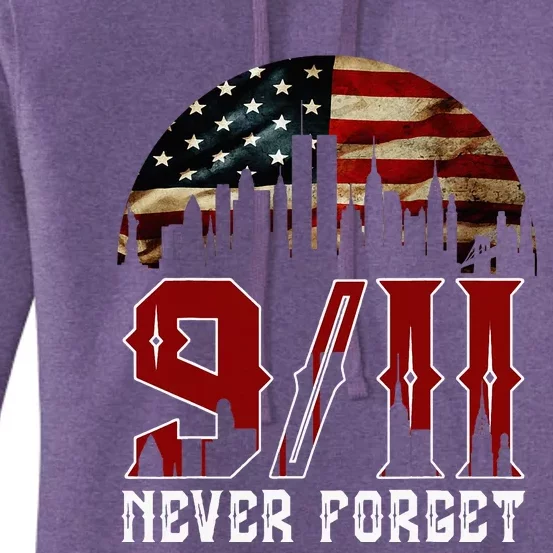 Never Forget September 11 2001 Memorial Day Women's Pullover Hoodie