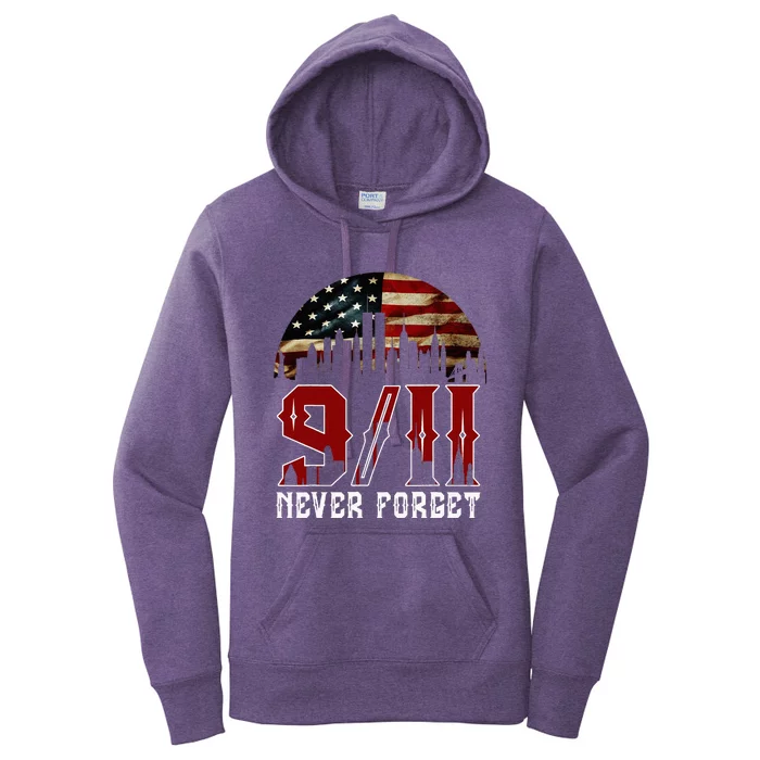 Never Forget September 11 2001 Memorial Day Women's Pullover Hoodie