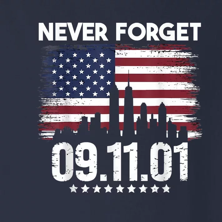 Never Forget September 11 2001 Memorial Day American Flag Toddler Long Sleeve Shirt