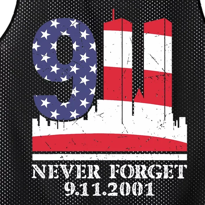 Never Forget September 11 2001 Memorial Day American Flag Mesh Reversible Basketball Jersey Tank