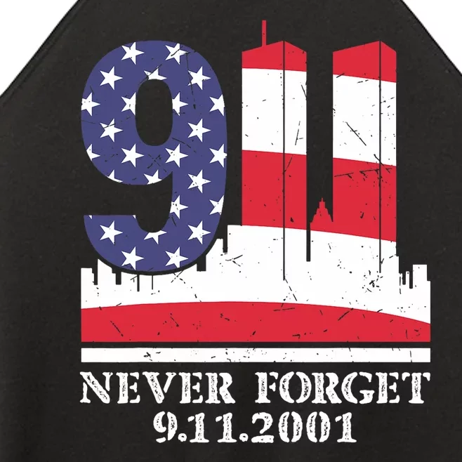 Never Forget September 11 2001 Memorial Day American Flag Women’s Perfect Tri Rocker Tank