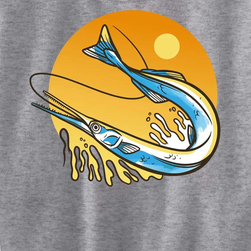 Needle Fish Sunset Kids Sweatshirt