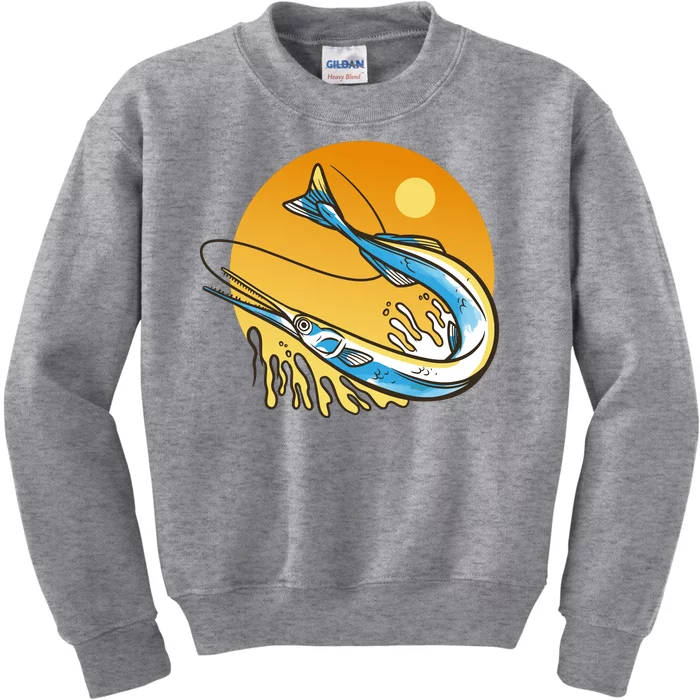 Needle Fish Sunset Kids Sweatshirt