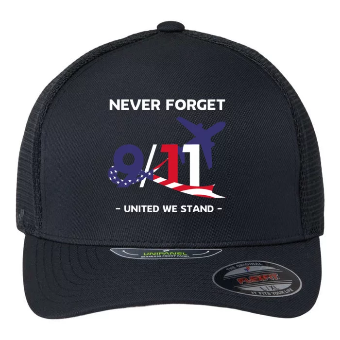 Never Forget September 11 2001 Memorial Day American Flag Flexfit Unipanel Trucker Cap