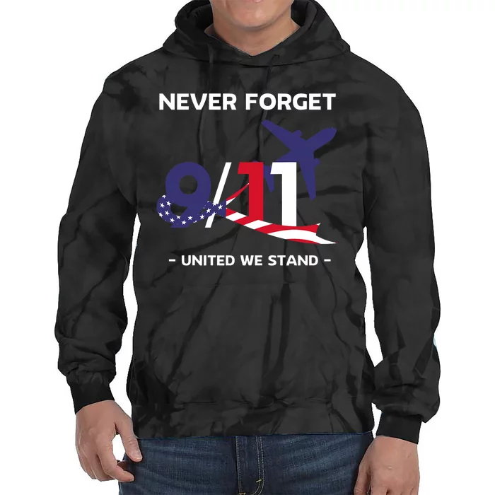 Never Forget September 11 2001 Memorial Day American Flag Tie Dye Hoodie