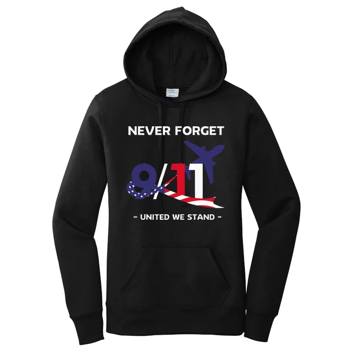 Never Forget September 11 2001 Memorial Day American Flag Women's Pullover Hoodie