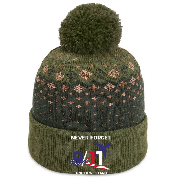 Never Forget September 11 2001 Memorial Day American Flag The Baniff Cuffed Pom Beanie