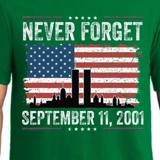 Never Forget September 11 2001 Memorial Day American Flag Gift Pajama Set