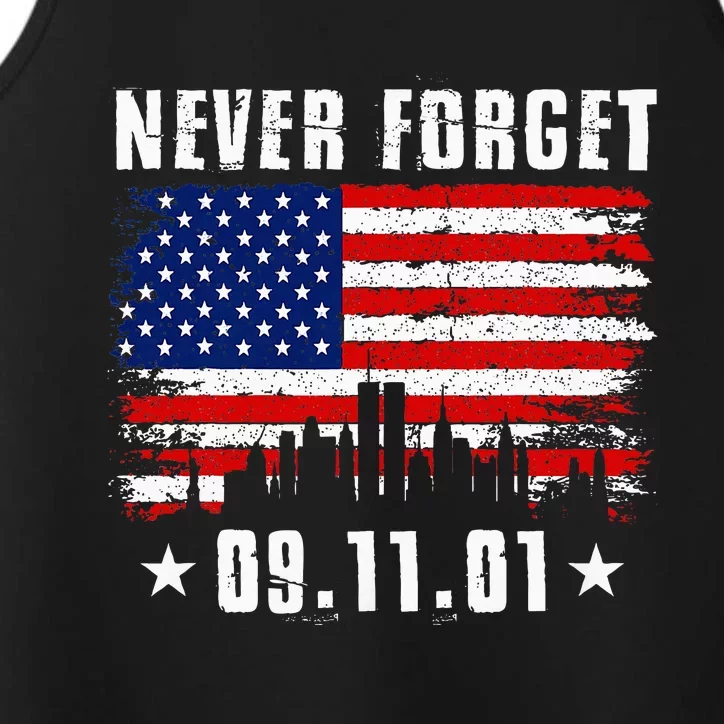 Never Forget September 11 2001 Memorial Day Performance Tank