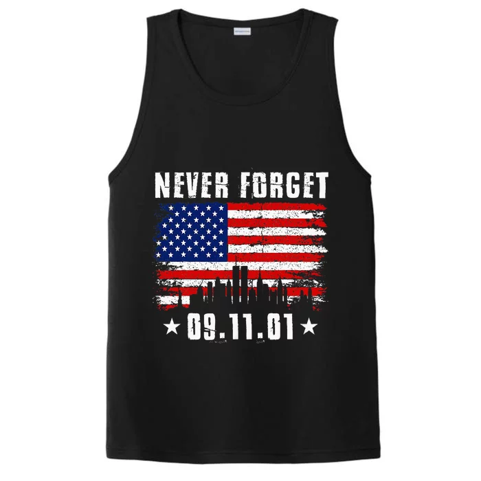 Never Forget September 11 2001 Memorial Day Performance Tank