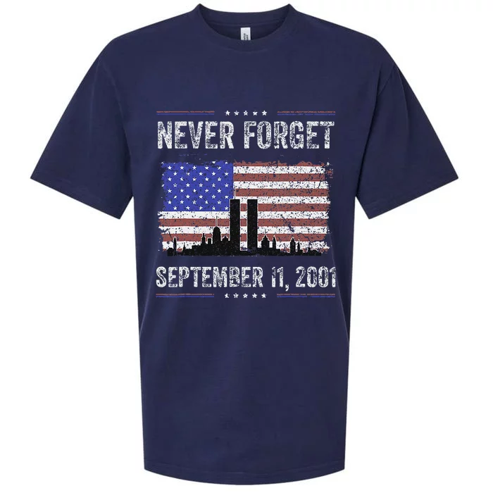 Never Forget September 11 2001 Memorial Day Sueded Cloud Jersey T-Shirt