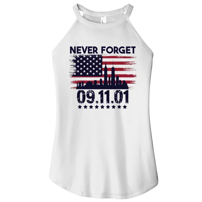 Never Forget September 11 2001 Memorial Day American Flag Women’s Perfect Tri Rocker Tank