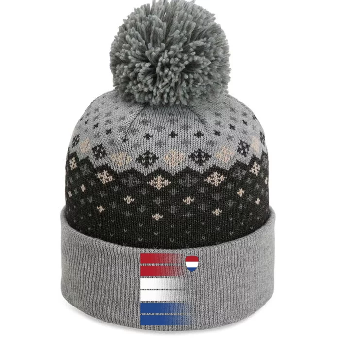 Nederland Flag Sport Logo The Baniff Cuffed Pom Beanie