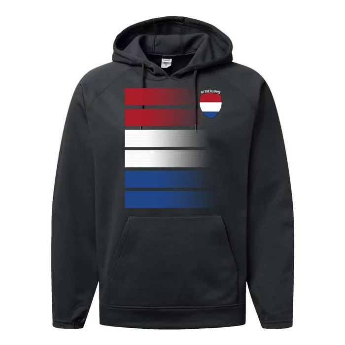 Nederland Flag Sport Logo Performance Fleece Hoodie