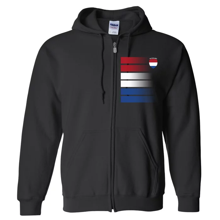 Nederland Flag Sport Logo Full Zip Hoodie