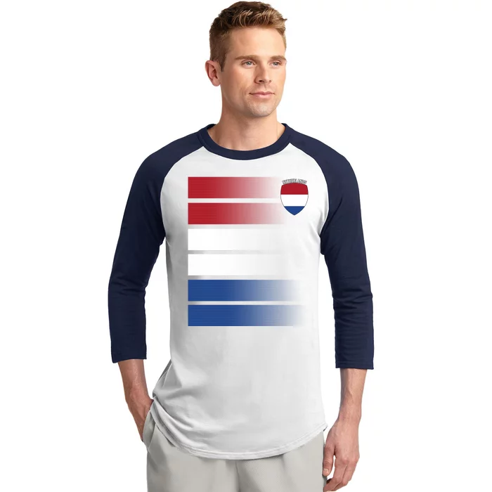 Nederland Flag Sport Logo Baseball Sleeve Shirt