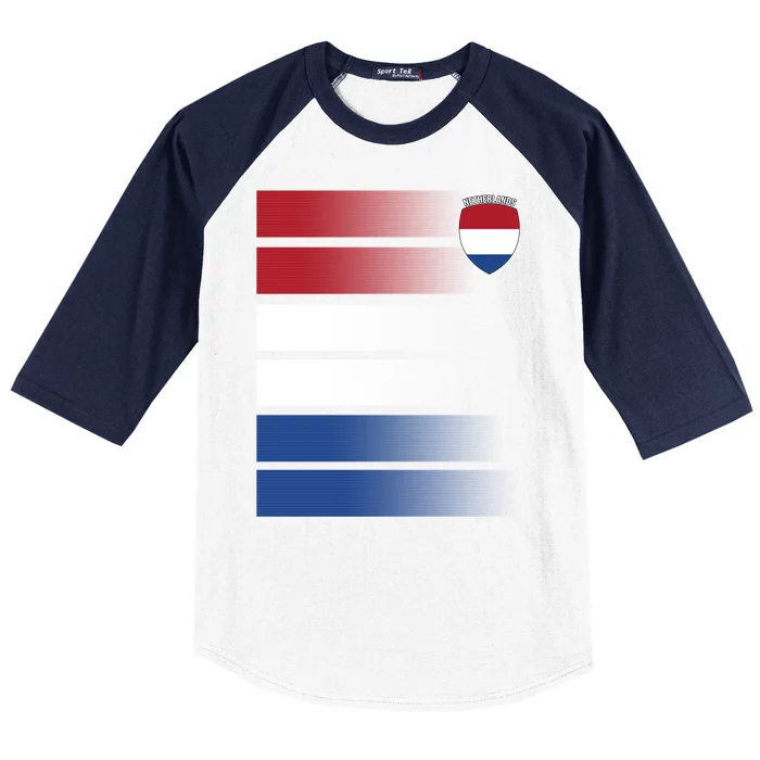 Nederland Flag Sport Logo Baseball Sleeve Shirt