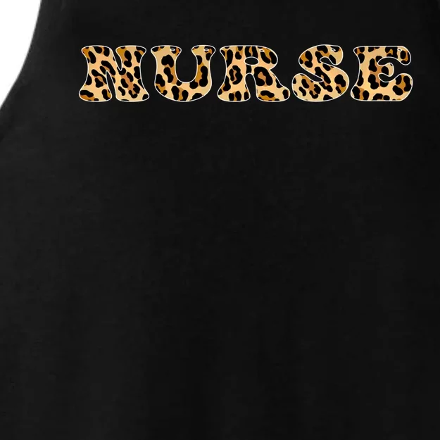 Nurse For Super Nurse Leopard Font Gift Ladies Tri-Blend Wicking Tank