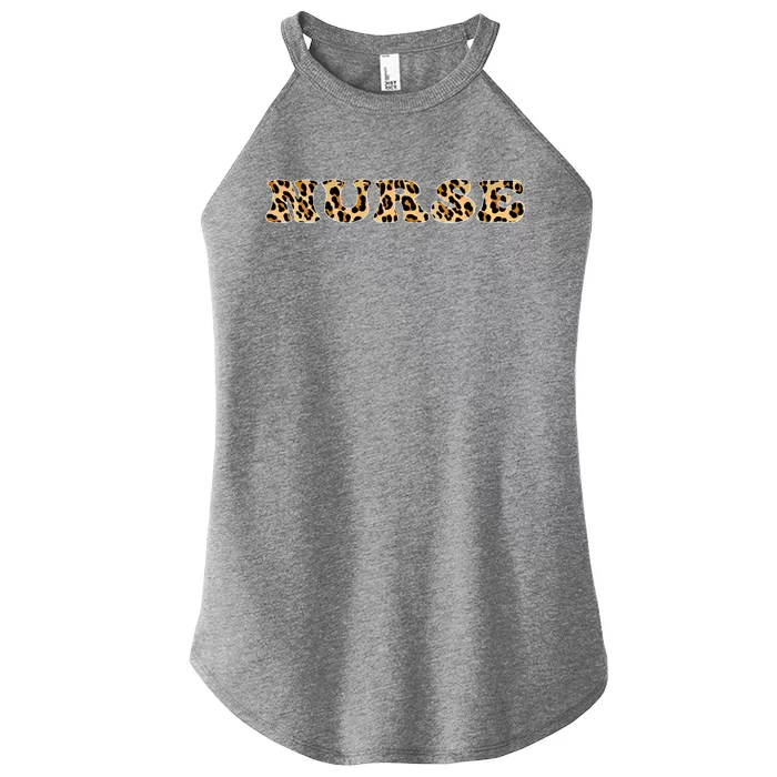 Nurse For Super Nurse Leopard Font Gift Women’s Perfect Tri Rocker Tank