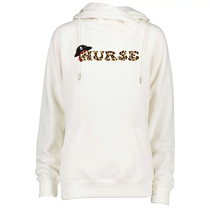 Nurse For Super Nurse Pirate Leopard Font Cute Gift Womens Funnel Neck Pullover Hood