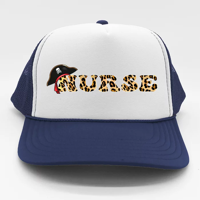 Nurse For Super Nurse Pirate Leopard Font Cute Gift Trucker Hat