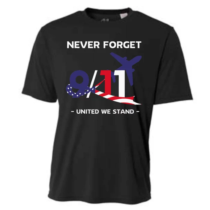 Never Forget September 11 2001 Memorial Day American Flag Cooling Performance Crew T-Shirt