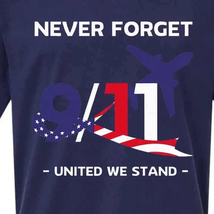 Never Forget September 11 2001 Memorial Day American Flag Sueded Cloud Jersey T-Shirt