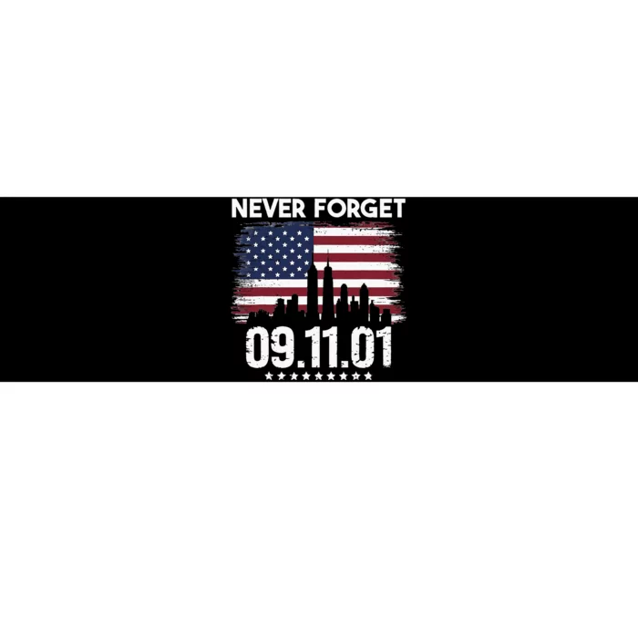 Never Forget September 11 2001 Memorial Day American Flag Bumper Sticker