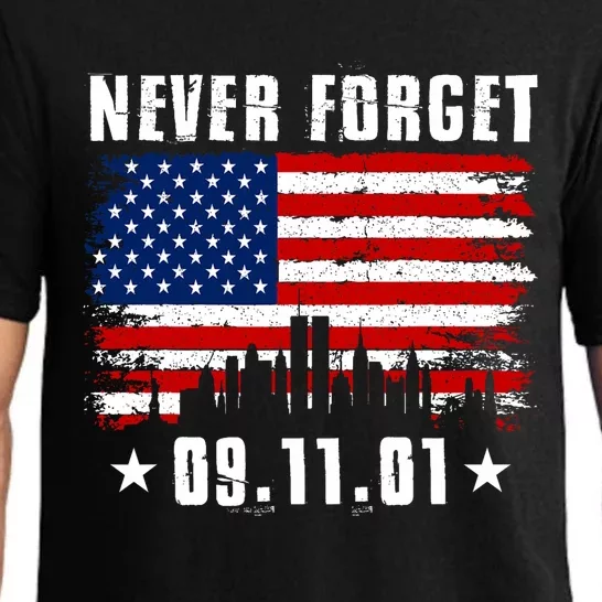 Never Forget September 11 2001 Memorial Day American Flag Pajama Set