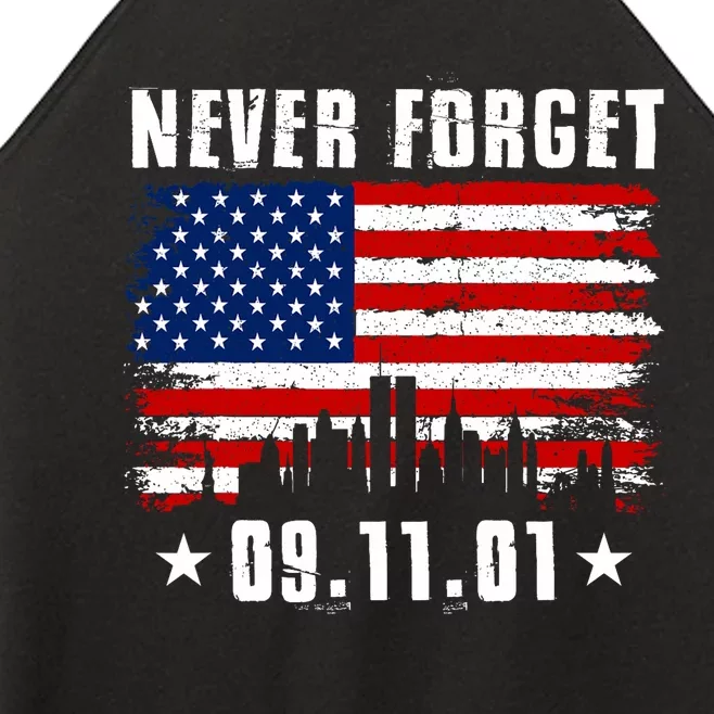 Never Forget September 11 2001 Memorial Day American Flag Women’s Perfect Tri Rocker Tank