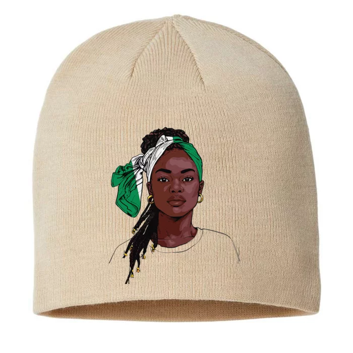 Nigerian Flag Souvenirs Products Uniform For Women Nigeria 8 1/2in Sustainable Knit Beanie