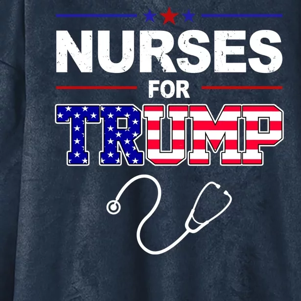 Nurses For Trump Political Election Hooded Wearable Blanket