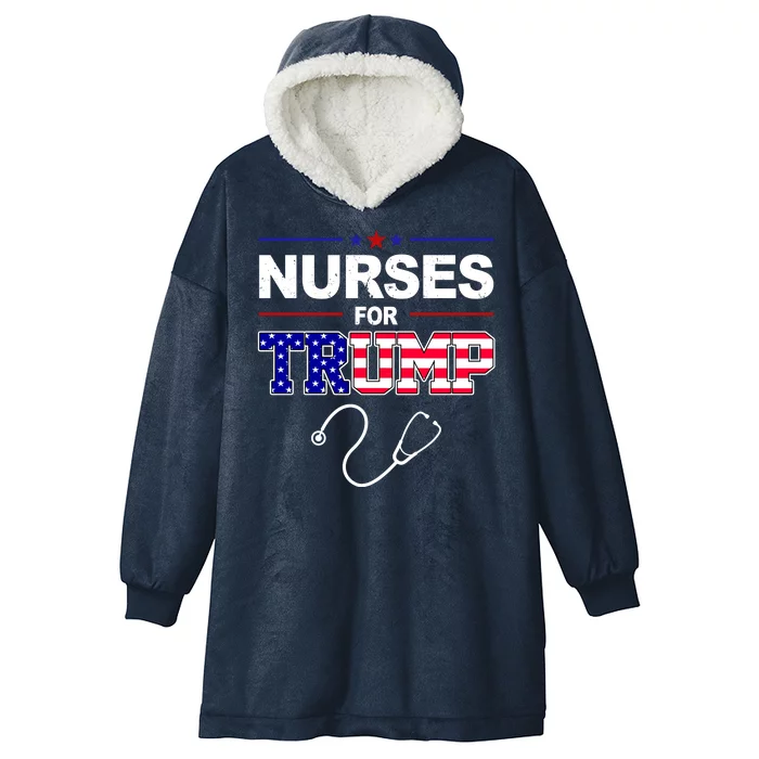 Nurses For Trump Political Election Hooded Wearable Blanket