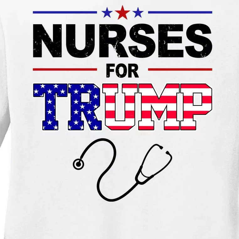 Nurses For Trump Political Election Ladies Long Sleeve Shirt