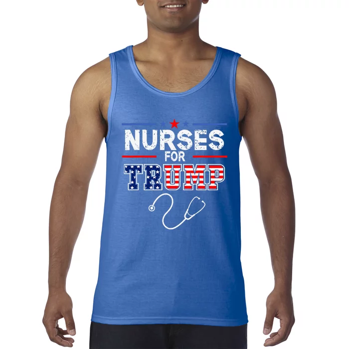 Nurses For Trump 2024 Support Donald Trump America Flag Tank Top