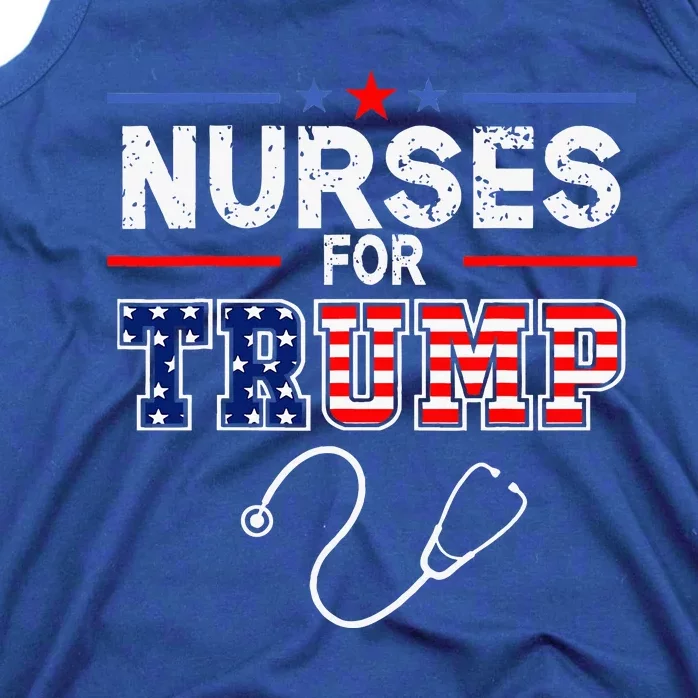 Nurses For Trump 2024 Support Donald Trump America Flag Tank Top