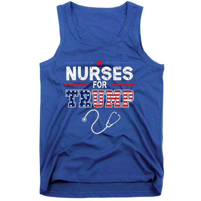 Nurses For Trump 2024 Support Donald Trump America Flag Tank Top