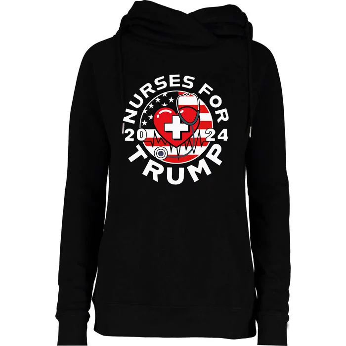 Nurses For Trump 2024 Womens Funnel Neck Pullover Hood