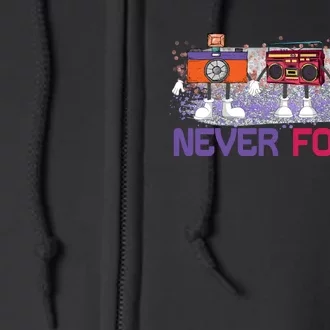 Never Forget Tape Cassette Floppy Disk Full Zip Hoodie