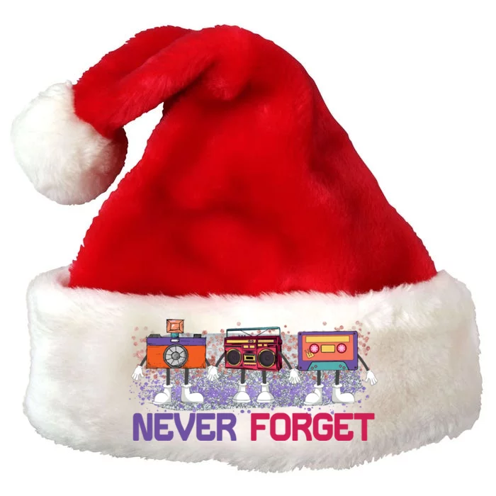 Never Forget Tape Cassette Floppy Disk Premium Christmas Santa Hat